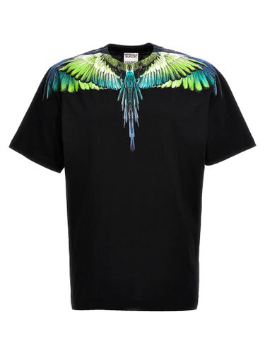 Icon Wings Crewneck, Cotton T-shirt With Print - Marcelo Burlon - Modalova