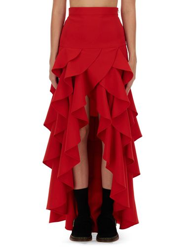 Moschino Crepe Skirt With Ruffles - Moschino - Modalova