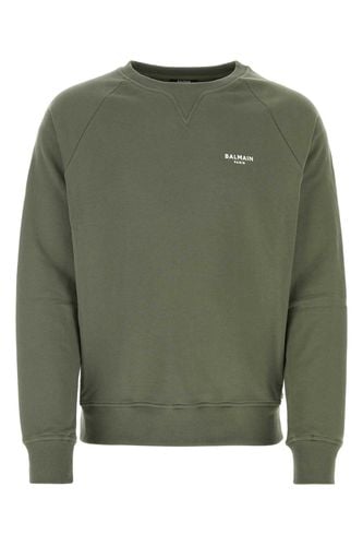 Army Green Cotton Sweatshirt - Balmain - Modalova