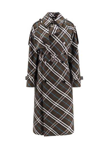 Burberry Cotton Check Trench - Burberry - Modalova