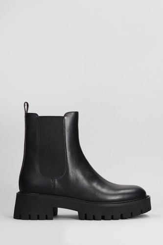 Asher Flat Bootie Combat Boots In Black Leather - MICHAEL Michael Kors - Modalova