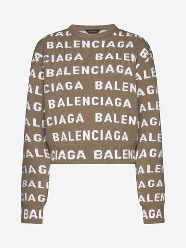 Logo Wool Cropped Sweater - Balenciaga - Modalova