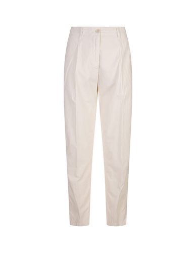 Natural Cotton Poplin Chino Trousers - Aspesi - Modalova