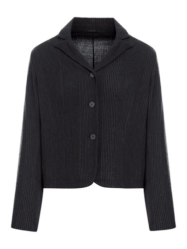 Regular Fit Jacket In Embossed Pinstripe Wool Blend - Transit - Modalova