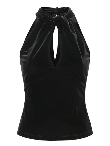 Ganni Black Velvet Tank Top - Ganni - Modalova