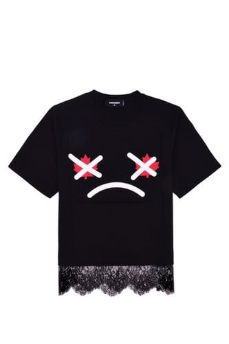 T-shirt With Print And Lace - Dsquared2 - Modalova