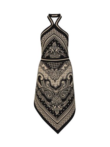 Backless Knit Paisley Monogram Dress - Balmain - Modalova