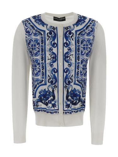 Majolica-print Round Neck Cardigan - Dolce & Gabbana - Modalova