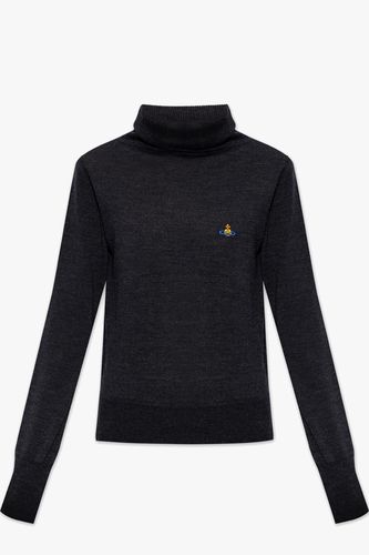 Giulia Turtleneck Sweater With Logo - Vivienne Westwood - Modalova