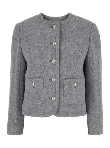 Crewneck Jacket With Buttons On The Front In Wool Blend Woman - Dunst - Modalova