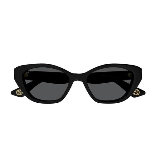 Gg1638s Linea Lettering 001 Black Grey Sunglasses - Gucci Eyewear - Modalova