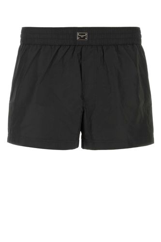 Black Polyester Swimming Shorts - Dolce & Gabbana - Modalova