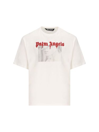 Logo Printed Crewneck T-shirt - Palm Angels - Modalova