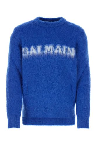 Electric Blue Wool Blend Sweater - Balmain - Modalova