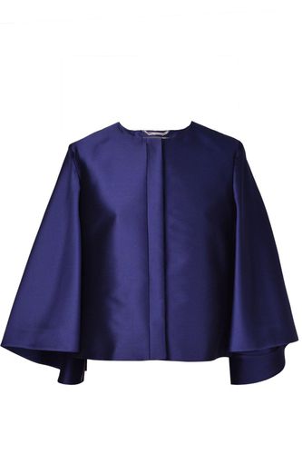 Round-neck Cropped Cape Jacket - Alberta Ferretti - Modalova