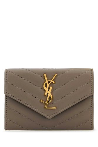 Dove Grey Leather Wallet - Saint Laurent - Modalova