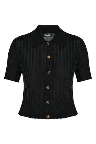 Short-sleeved Button-up Knitted Shirt - Versace - Modalova