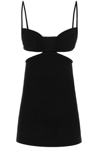 Ribbed Mini Dress With Cut-out - Off-White - Modalova