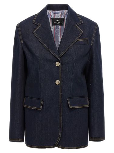 Etro Single-breasted Denim Blazer - Etro - Modalova