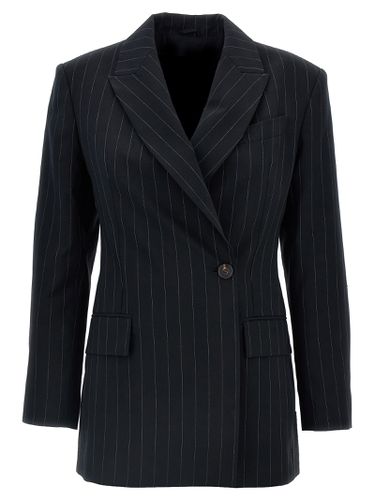 Pinstriped Double-breasted Blazer - Brunello Cucinelli - Modalova