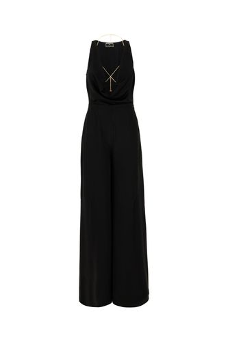 Black Acetate Blend Jumpsuit - Elisabetta Franchi - Modalova