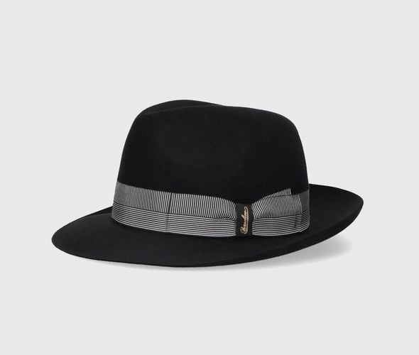 Federico Alessandria Brushed Felt With Striped Hatband - Borsalino - Modalova