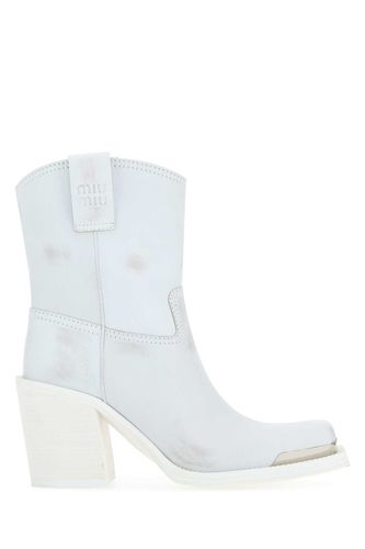 Miu Miu White Leather Ankle Boots - Miu Miu - Modalova