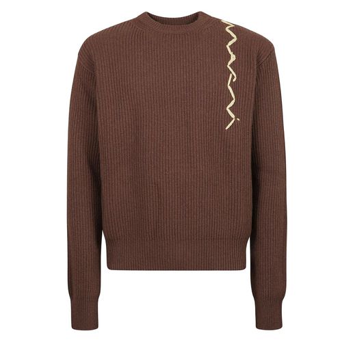 Logo Embroidered Knitted Jumper - Marni - Modalova