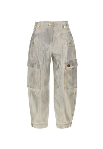 Urban Metallic Effect Cotton Jeans - Elisabetta Franchi - Modalova