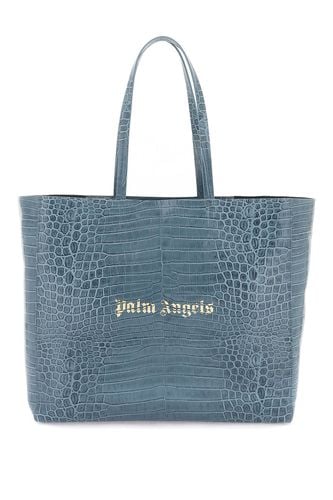 Croco-embossed Leather Shopping Bag - Palm Angels - Modalova