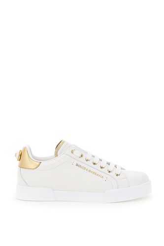 Portofino Sneakers With Pearl - Dolce & Gabbana - Modalova