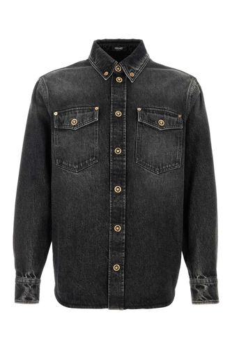 Versace Black Denim Shirt - Versace - Modalova