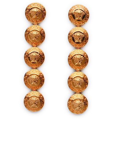 Tribute Medusa Gold Metal Pendant Earrings - Versace - Modalova