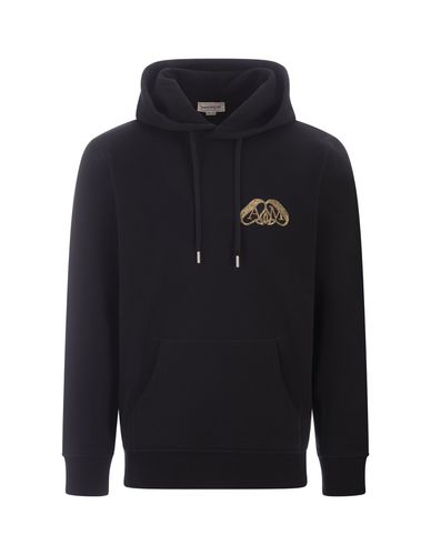 Hoodie With Half Seal Logo In - Alexander McQueen - Modalova