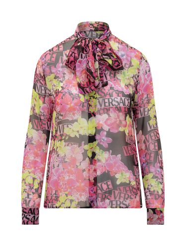 Allover Floral Printed Long Sleeved Shirt - Versace - Modalova