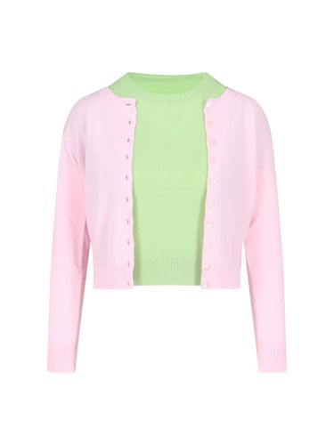 Canessa Two-tone Crop Knit Cardigan - Canessa - Modalova