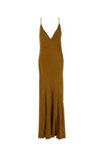 Ochre Satin Long Dress - Saint Laurent - Modalova