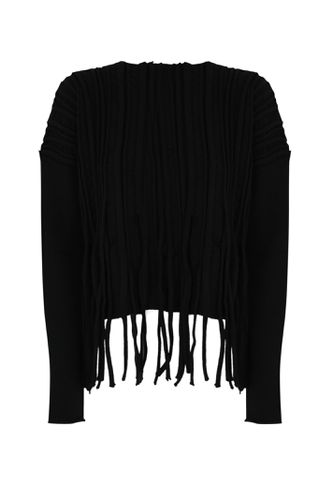 Wool Sweater With Fringes - Liviana Conti - Modalova