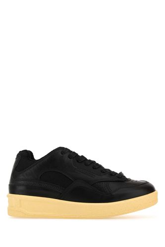 Black Leather And Fabric Basket Sneakers - Jil Sander - Modalova