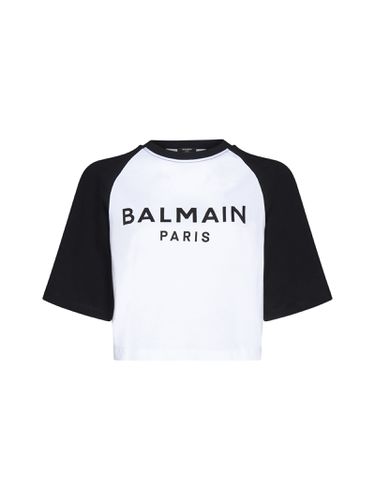 Printed Raglan Cropped T-shirt - Balmain - Modalova