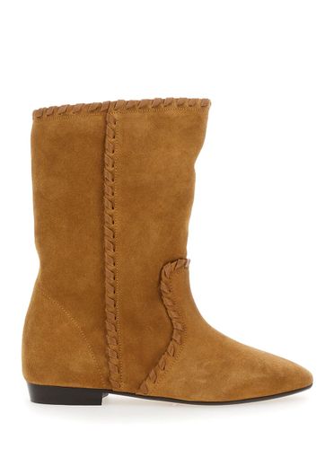 Staeni Ankle Boots With Beveled Toe And Low Heel In Suede Woman - Isabel Marant - Modalova