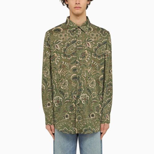 Etro Green Paisley Linen Shirt - Etro - Modalova