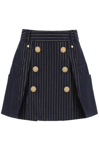 Cotton Blend Pinstripe Skirt - Balmain - Modalova