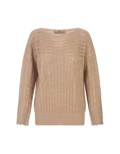 Beige Sweater With Crystals - Ermanno Scervino - Modalova