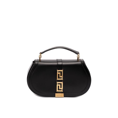 Leather Greca Goddess Handle Bag - Versace - Modalova