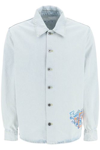 Off-White Graffiti Denim Shirt - Off-White - Modalova