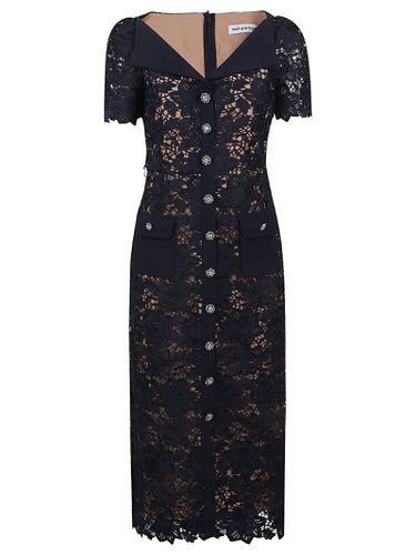 Self-portrait Blue Lace Midi Dress - self-portrait - Modalova