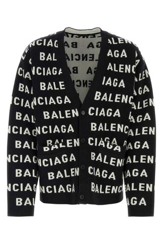 Black Wool Blend Cardigan - Balenciaga - Modalova