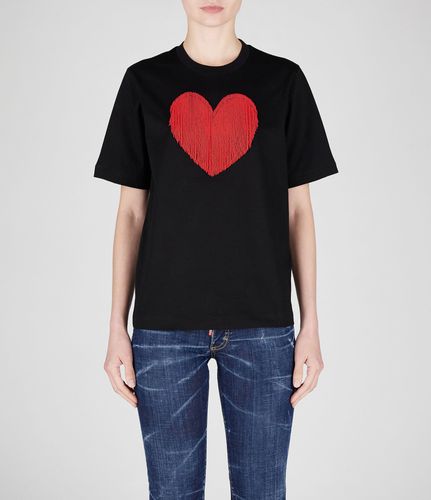 Heart Embellished Crewneck T-shirt - Dsquared2 - Modalova