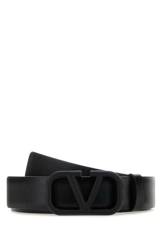 Black Leather Vlogo Signature Belt - Valentino Garavani - Modalova